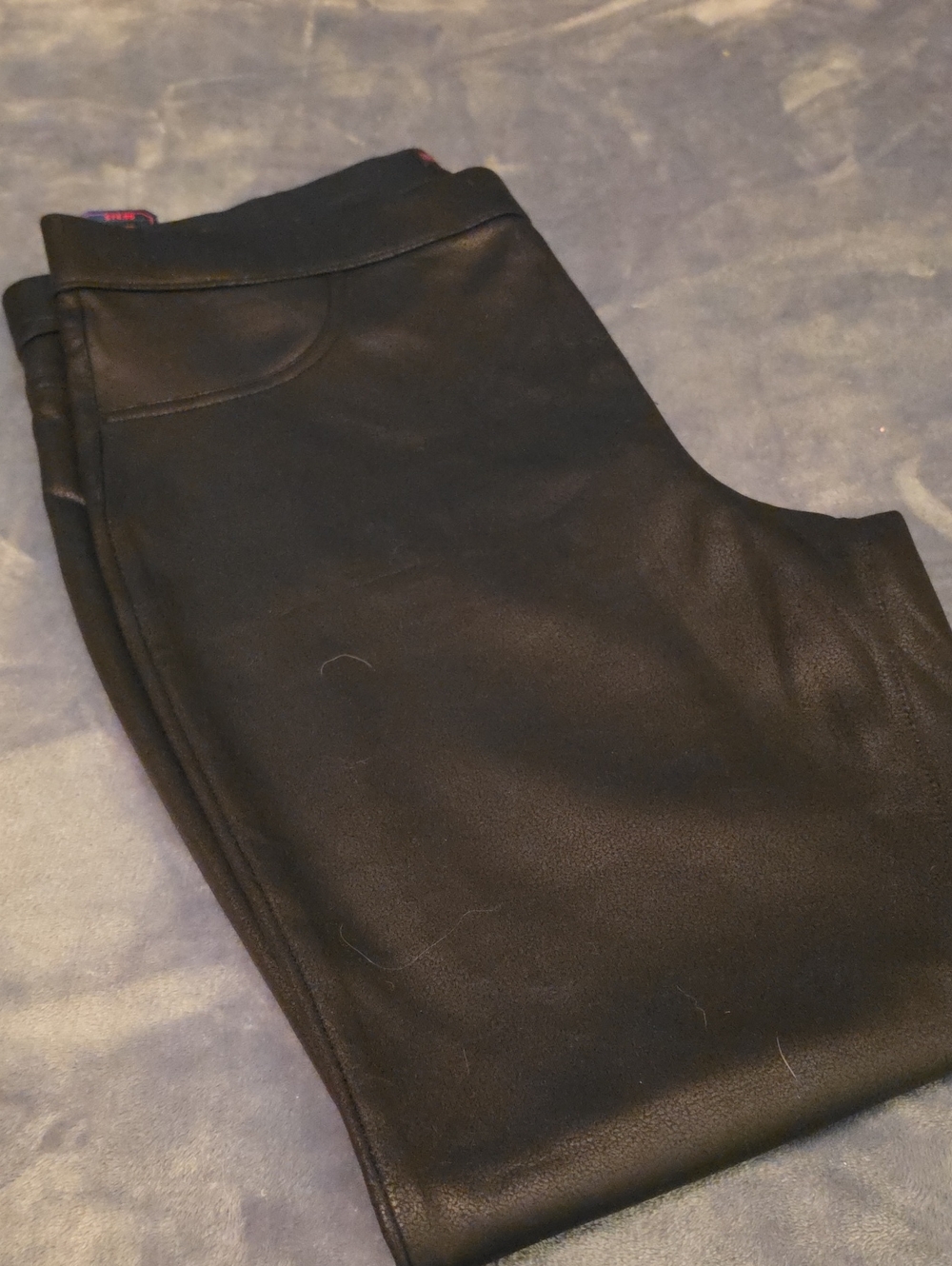 Womens Black Faux Leather Leggings